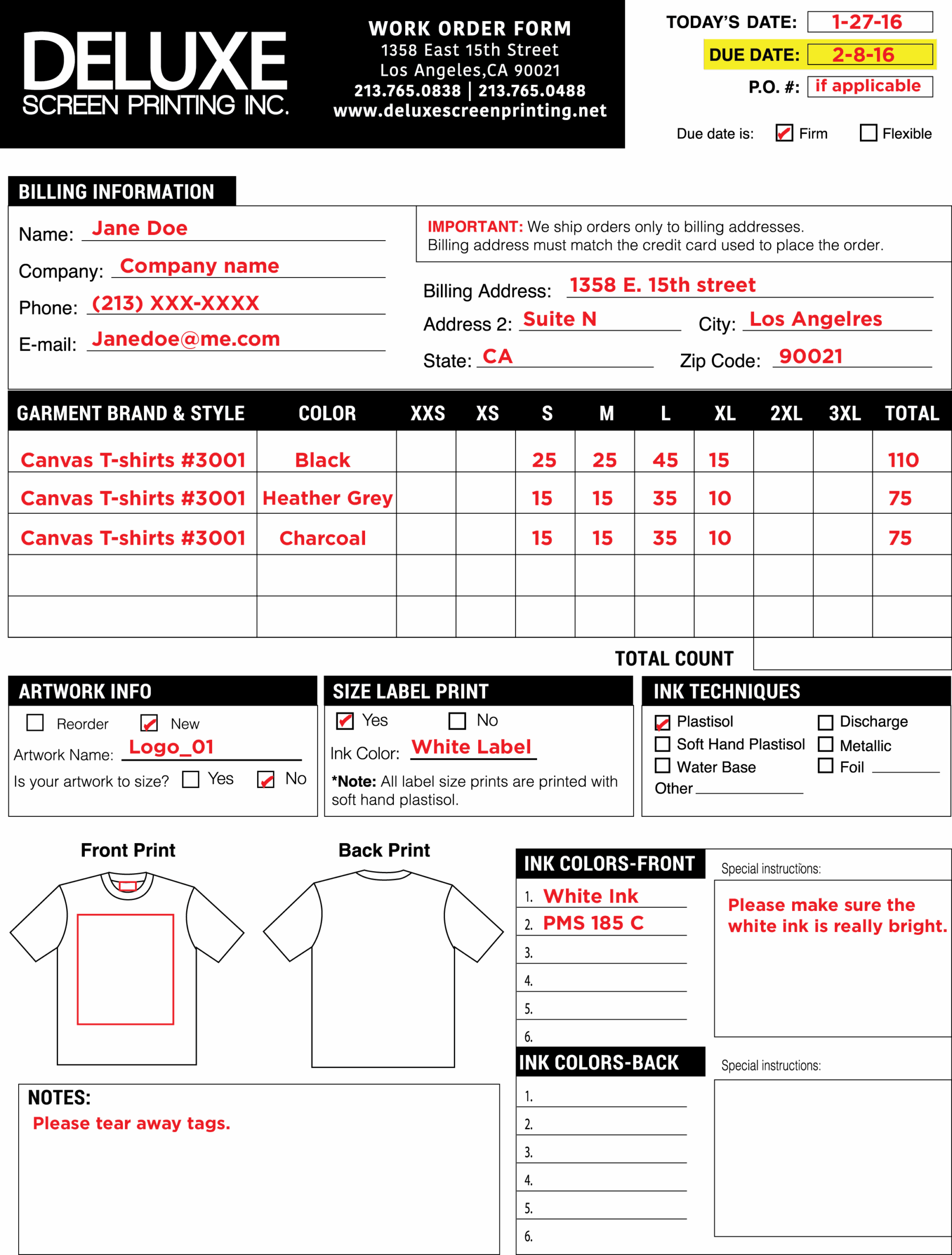 Order Forms