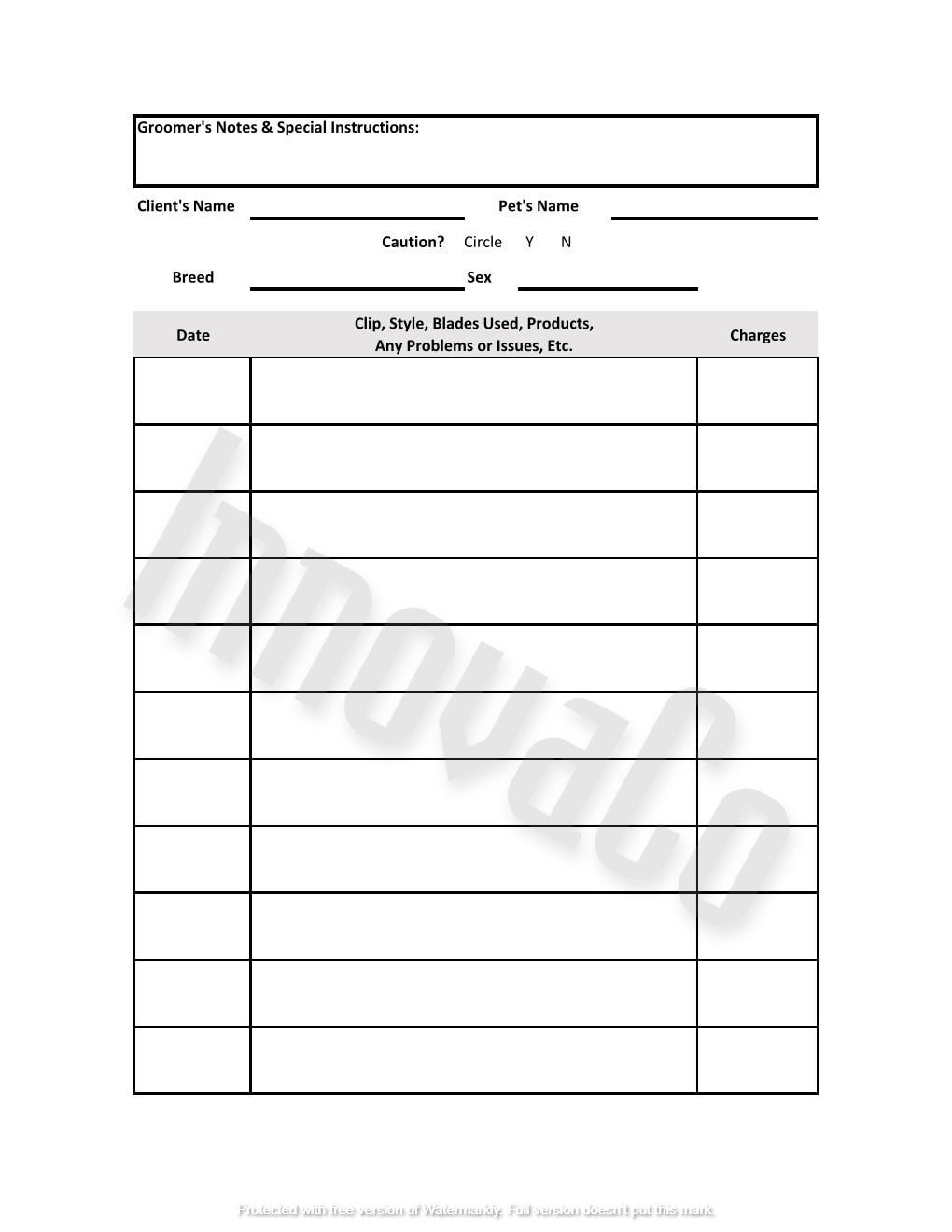 Pet Grooming Consent And Release Form Pet Grooming Dog Grooming Grooming Consent Form Excel Editable File InnovaCo