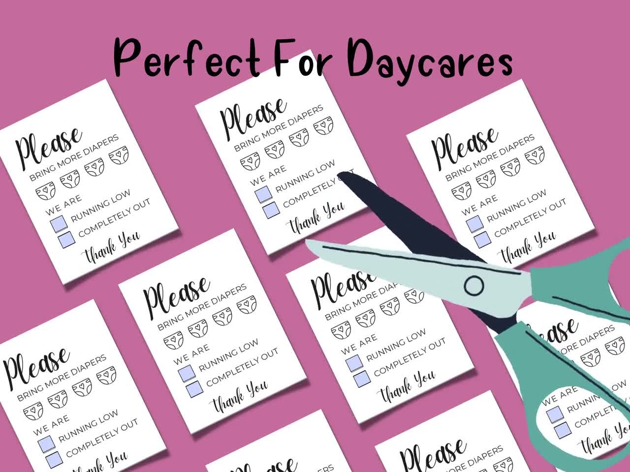 Please Bring More Supplies Notice For Daycares Parents Notes Childcare Notices Daycare Reminders