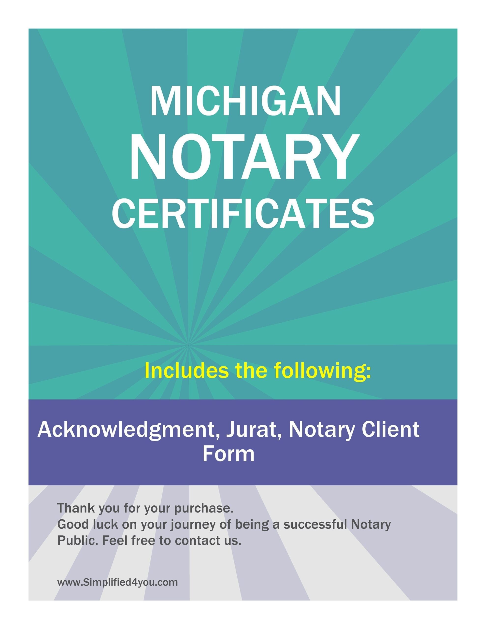 Free Printable Notary Forms Michigan