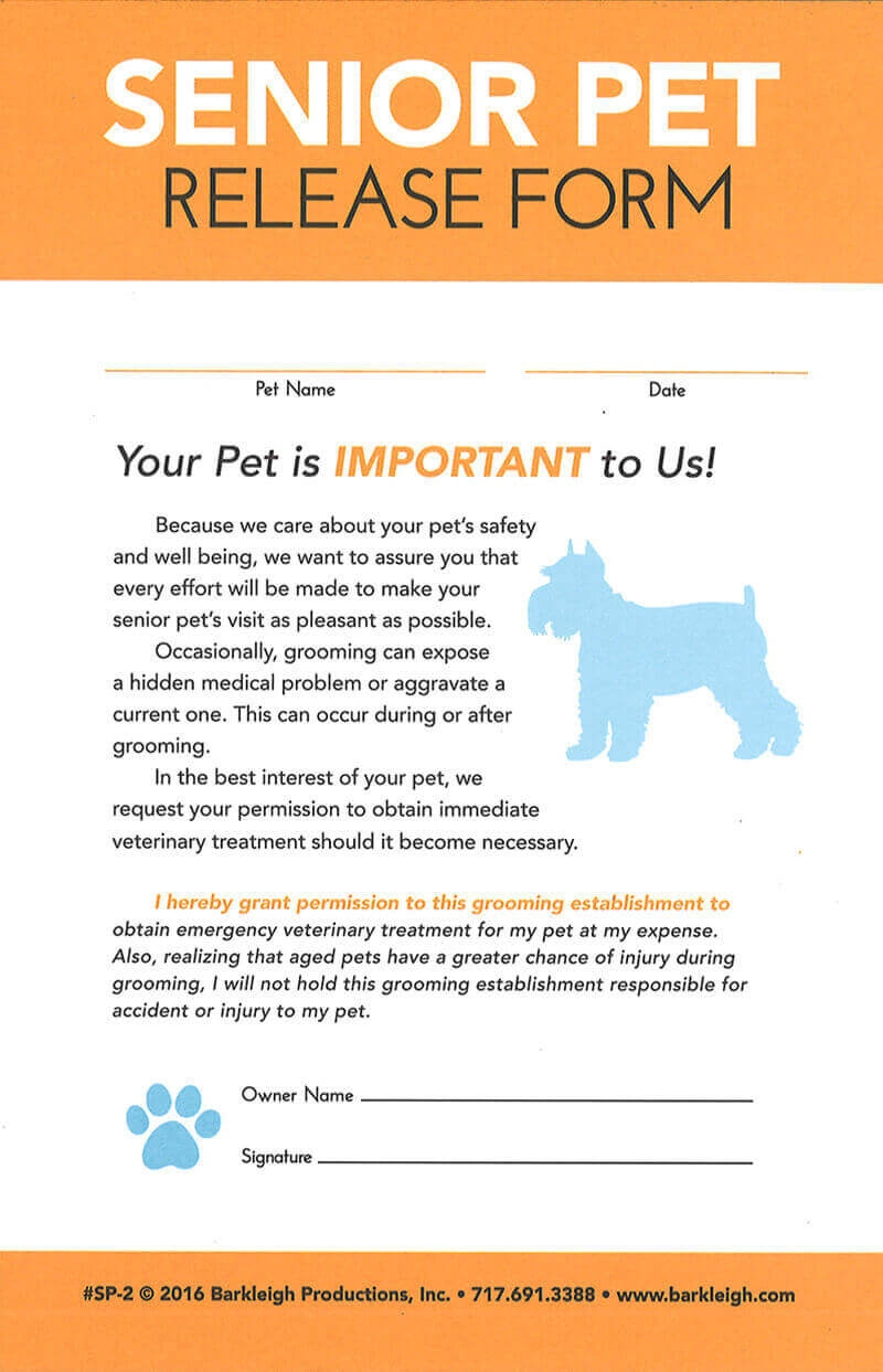Printable Free Dog Grooming Forms