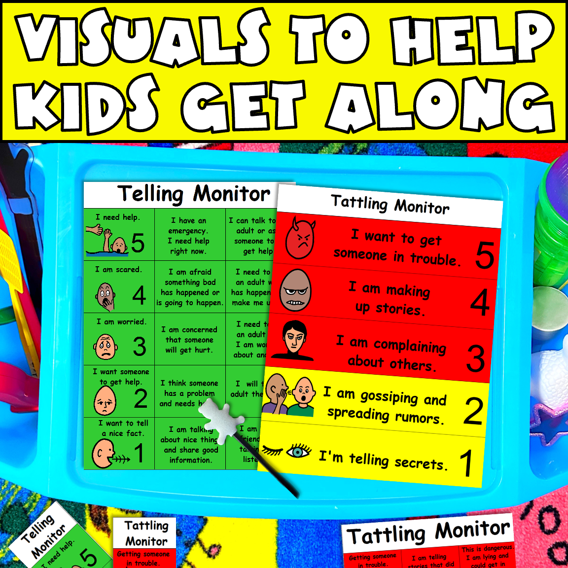 Tattling Vs Telling Anchor Chart With Tattle Form To Stop 