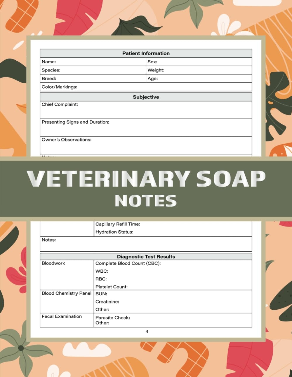 Veterinary SOAP Notes Veterinary SOAP Notebook For Vet Techs U0026 Veterinarians To Track And Record Patient Information Using The Subjective Objective Assessment And Plan Method Publishing ElliePB2 Amazon Books