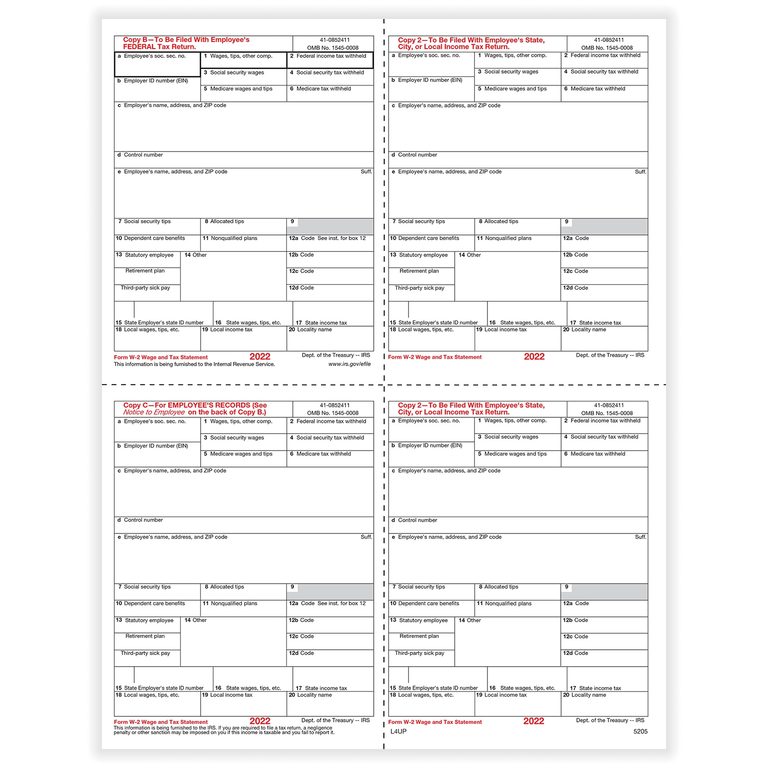 Free Printable W2 Form 2025